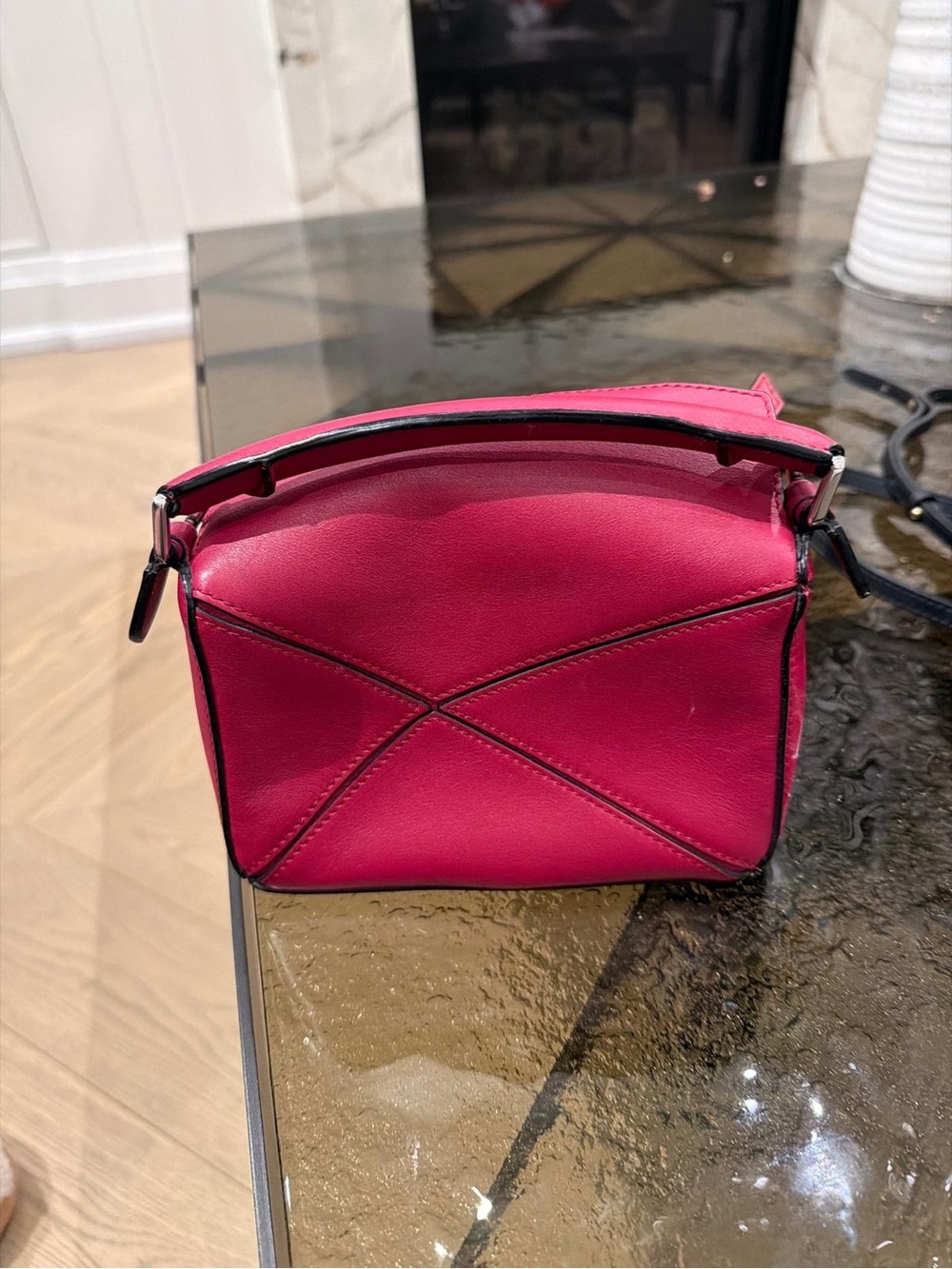 Loewe Fuchsia Puzzle Leather Crossbody Bag